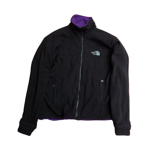 VINTAGE Reversible The North Face Fleece Jacket Black/Purple Medium - Picture 8 of 16